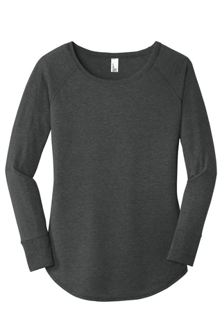 District Women's Perfect Tri Long Sleeve Tunic Tee (Black Frost)