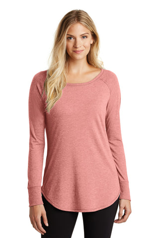 District Women's Perfect Tri Long Sleeve Tunic Tee (Blush Frost)