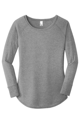 District Women's Perfect Tri Long Sleeve Tunic Tee (Grey Frost)