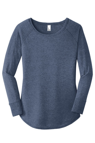 District Women's Perfect Tri Long Sleeve Tunic Tee (Navy Frost)