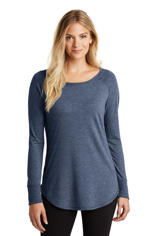 District Women's Perfect Tri Long Sleeve Tunic Tee (Navy Frost)