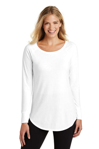 District Women's Perfect Tri Long Sleeve Tunic Tee (White)