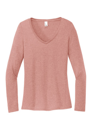 District Women's Perfect Tri Long Sleeve V-Neck Tee (Blush Frost)
