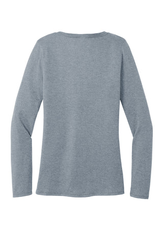 District Women's Perfect Tri Long Sleeve V-Neck Tee (Flint Blue Heather)