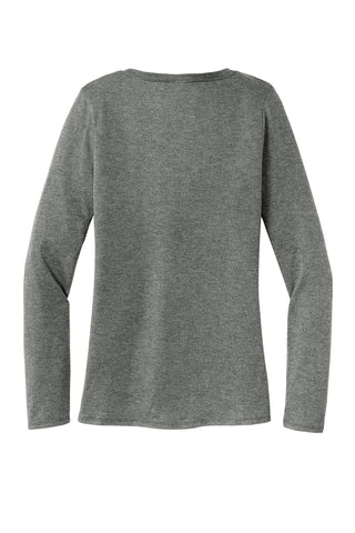 District Women's Perfect Tri Long Sleeve V-Neck Tee (Heathered Charcoal)