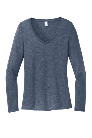 District Women's Perfect Tri Long Sleeve V-Neck Tee (Navy Frost)