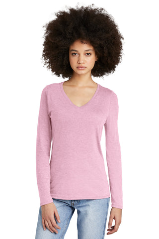District Women's Perfect Tri Long Sleeve V-Neck Tee (Wisteria Heather)