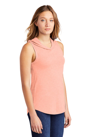 District Women's Perfect Tri Sleeveless Hoodie (Heathered Dusty Peach)