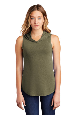 District Women's Perfect Tri Sleeveless Hoodie (Military Green Frost)