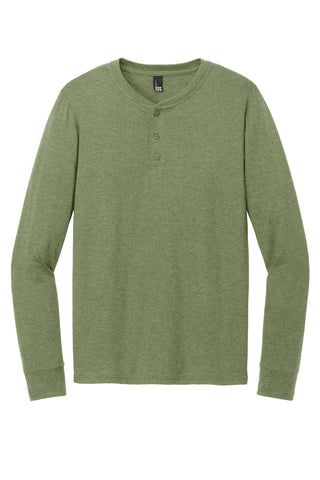 District Perfect Tri Long Sleeve Henley (Military Green Frost)