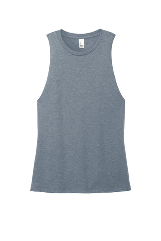 District Women's Perfect Tri Muscle Tank (Flint Blue Heather)