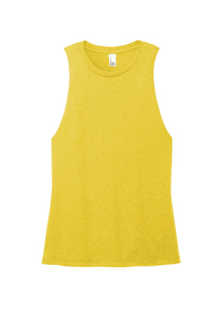 District Women's Perfect Tri Muscle Tank (Ochre Yellow Heather)
