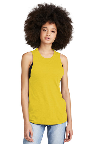District Women's Perfect Tri Muscle Tank (Ochre Yellow Heather)
