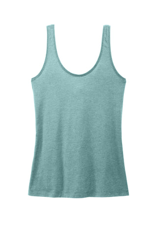 District Women's Perfect Blend CVC V-Neck Tank (Heathered Eucalyptus Blue)