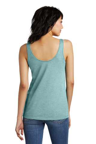 District Women's Perfect Blend CVC V-Neck Tank (Heathered Eucalyptus Blue)