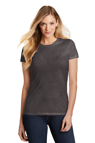 District Women's Fitted Perfect Tri Tee (Heathered Charcoal)