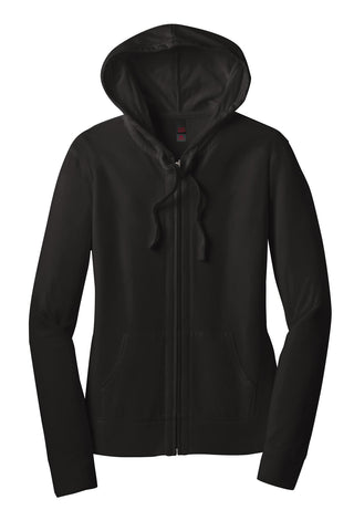 District Women's Fitted Jersey Full-Zip Hoodie (Black)