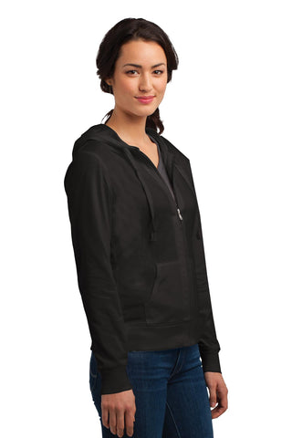 District Women's Fitted Jersey Full-Zip Hoodie (Black)