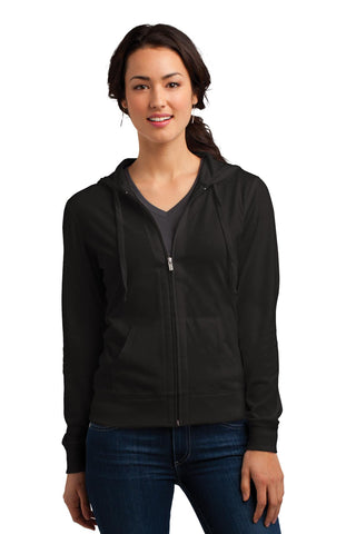 District Women's Fitted Jersey Full-Zip Hoodie (Black)