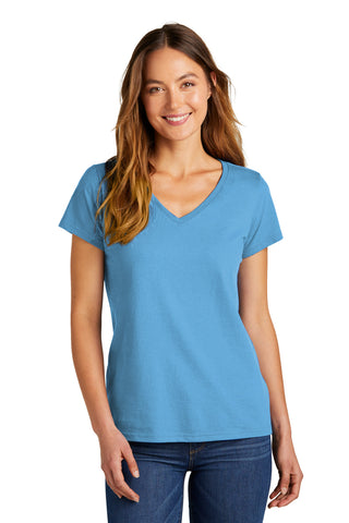 District Women's The Concert Tee V-Neck (Aquatic Blue)