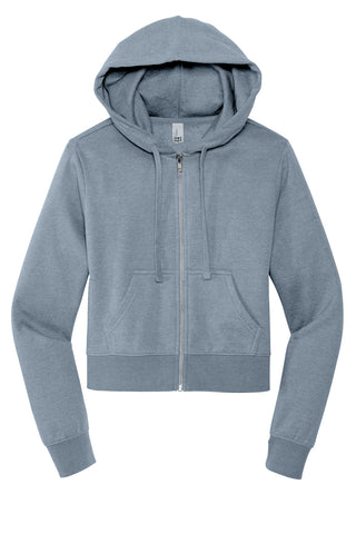 District Women's V.I.T. Fleece Full-Zip Hoodie (Flint Blue Heather)