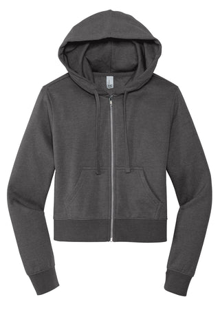 District Women's V.I.T. Fleece Full-Zip Hoodie (Heathered Charcoal)