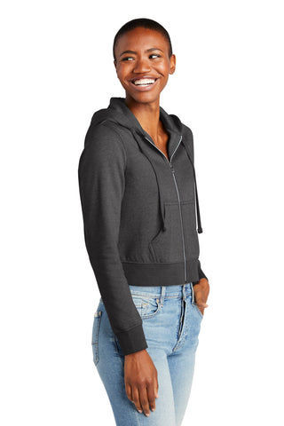 District Women's V.I.T. Fleece Full-Zip Hoodie (Heathered Charcoal)