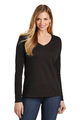 District Women's Very Important Tee Long Sleeve V-Neck (Black)