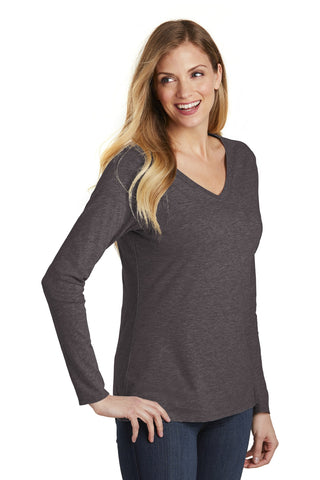 District Women's Very Important Tee Long Sleeve V-Neck (Heathered Charcoal)