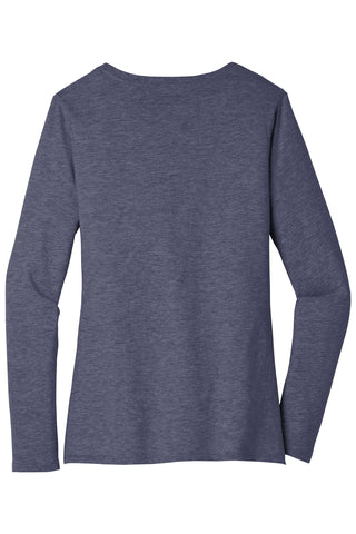 District Women's Very Important Tee Long Sleeve V-Neck (Heathered Navy)