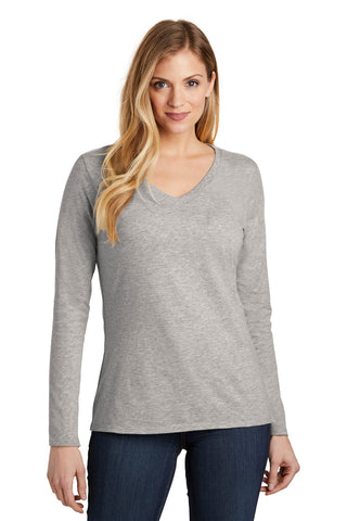 District Women's Very Important Tee Long Sleeve V-Neck (Light Heather Grey)