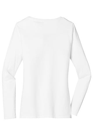District Women's Very Important Tee Long Sleeve V-Neck (White)
