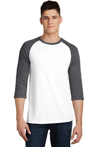 District Very Important Tee 3/4-Sleeve Raglan (Heathered Charcoal/ White)