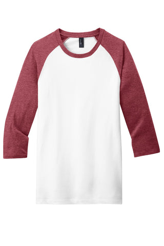 District Very Important Tee 3/4-Sleeve Raglan (Heathered Red/ White)