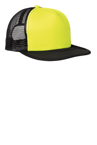 District Flat Bill Snapback Trucker Cap (Neon Yellow)