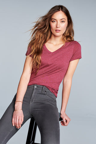 District Women's Very Important Tee V-Neck (Heathered Red)