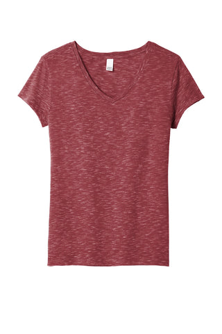 District Women's Medal V-Neck Tee (Cardinal)