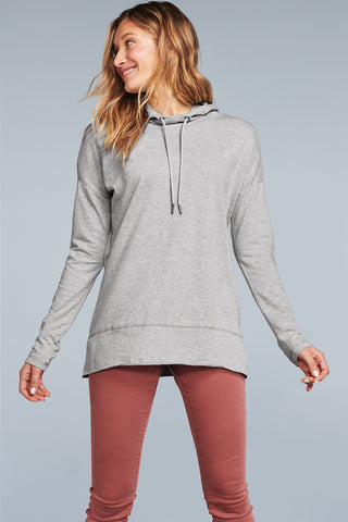 District Women's Featherweight French Terry Hoodie (Nostalgia Rose Heather)