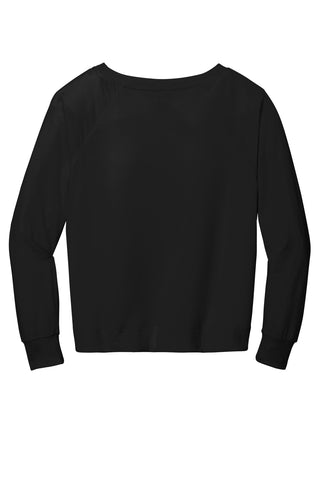District Women's Featherweight French Terry Long Sleeve Crewneck (Black)