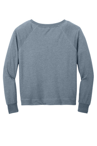 District Women's Featherweight French Terry Long Sleeve Crewneck (Flint Blue Heather)