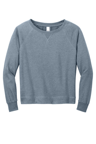 District Women's Featherweight French Terry Long Sleeve Crewneck (Flint Blue Heather)