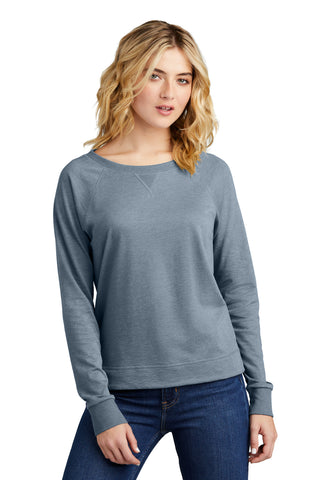 District Women's Featherweight French Terry Long Sleeve Crewneck (Flint Blue Heather)