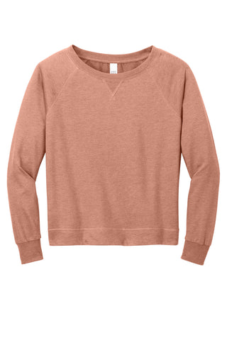 District Women's Featherweight French Terry Long Sleeve Crewneck (Nostalgia Rose Heather)