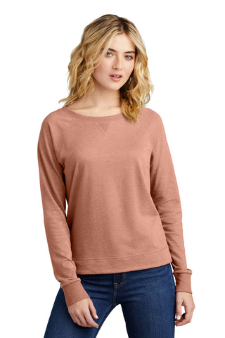 District Women's Featherweight French Terry Long Sleeve Crewneck (Nostalgia Rose Heather)