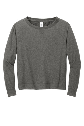 District Women's Featherweight French Terry Long Sleeve Crewneck (Washed Coal)