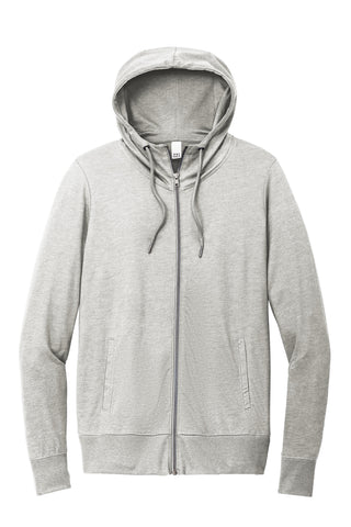 District Women's Featherweight French Terry Full-Zip Hoodie (Light Heather Grey)