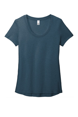 District Women's Flex Scoop Neck Tee (Heathered Neptune Blue)