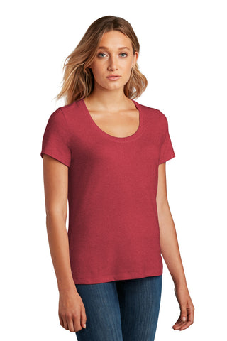 District Women's Flex Scoop Neck Tee (Heathered Red)