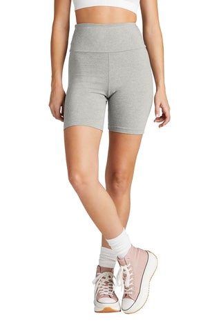 District Women's Flex High-Waist Bike Short (Light Heather Grey)