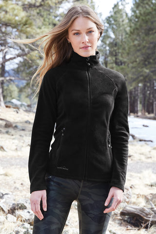 Eddie Bauer Ladies Full-Zip Microfleece Jacket (Black)
